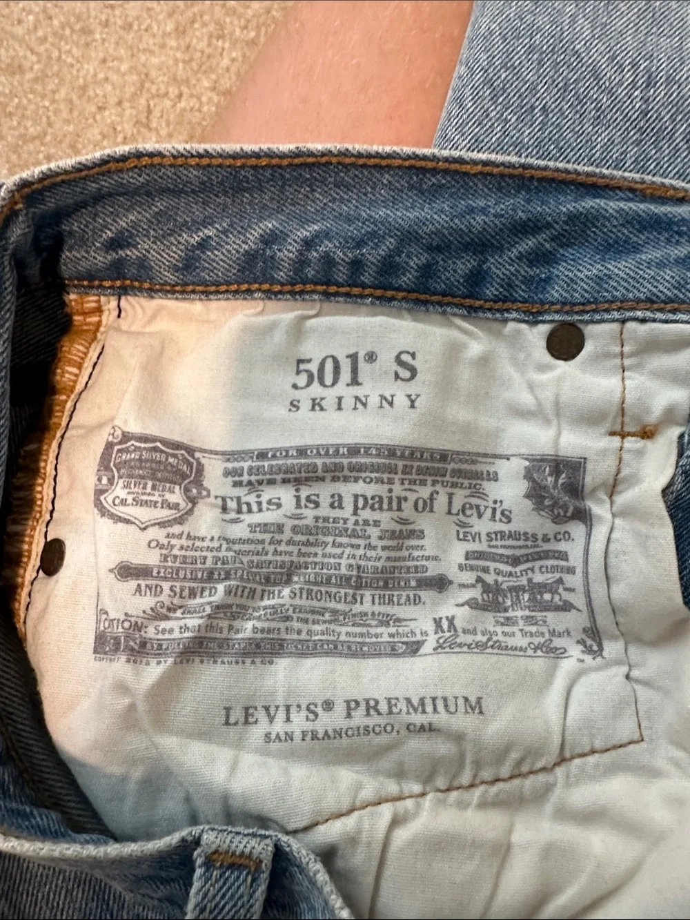 Levi's Blue Slim Straight Distressed Jeans